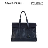 (Pre-Order) ADAM PEACH A053 Navy Leather Tote Bag