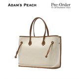 (Pre-Order) ADAM PEACH AP010 Shopper Bag Tote Bag Beige Herringbone