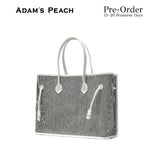 (Pre-Order) ADAM PEACH AP010 Shopper Bag Tote Bag Navy Denim Canvas