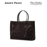 Pre-Order) ADAM PEACH AP010 Shopper Bag Tote Bag Dark Brown Suede