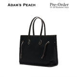 (Pre-Order) ADAM PEACH AP010 Shopper Bag Tote Bag Black Herringbone