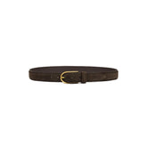 Anderson's Brass Buckle Belt Suede Dark Brown
