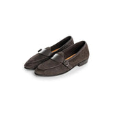 Baudoin & Lange Sagan Classic Metal Buckle Dark Brown Asteria Suede Marmo Calf