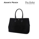 (Pre-Order) ADAM PEACH Black Suede Tote Bag