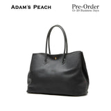 (Pre-Order) ADAM PEACH Black Leather Tote Bag