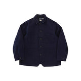 Blue Blue Japan Mens Woven Pure Indigo Double Cloth Sashiko Coverall Jacket
