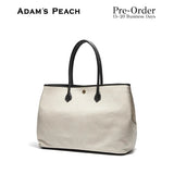 (Pre-Order) ADAM PEACH Canvas Leather Tote Bag