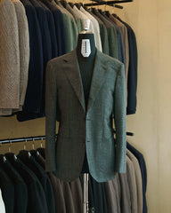 Drop6 Sport Jacket Wool Silk Linen Check Green