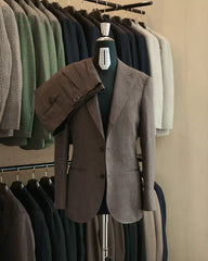 Drop6 Suit Linen Herringbone Suit Brown