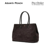 (Pre-Order) ADAM PEACH Dark Brown Suede Tote Bag