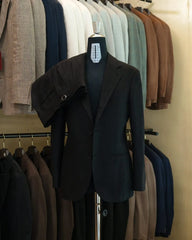 Drop6 Suit Linen Herringbone Suit Black