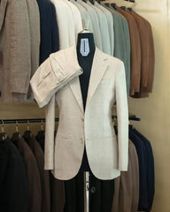 Drop6 Suit Linen Herringbone Suit Ivory