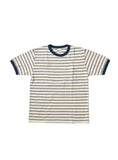Felco American Vintage Stripe Ringer Pocket Tee Natural – Navy