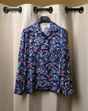Groovin High #539 1950s Print L/S Shirt Blue
