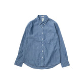 Keaton Chase Usa L/s Pullover Bd Shirt 5oz Indigo Chambray
