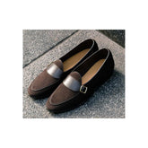 Baudoin & Lange Sagan Classic Metal Buckle Dark Brown Asteria Suede Full Grain Calf