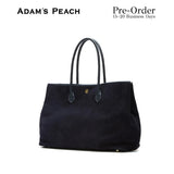(Pre-Order) ADAM PEACH Navy Suede Tote Bag