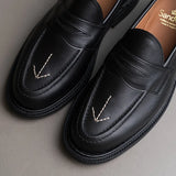Sanders Broad Arrow Penny Loafer Black