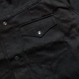 Fabric detail of the Anatomica Samuel Jacket Black revealing fabric texture, weave character, and deep black coloration for Clothier & Sons.