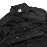 Side profile of the Anatomica Samuel Jacket Black showing jacket length, sleeve line, and elegant profile for Clothier & Sons.