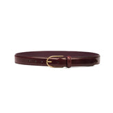 andersons brass buckle belt cordovan burgundy front full view