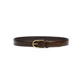 andersons brass buckle belt cordovan dark brown front full view