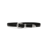 andersons grained western leather belt black front full view