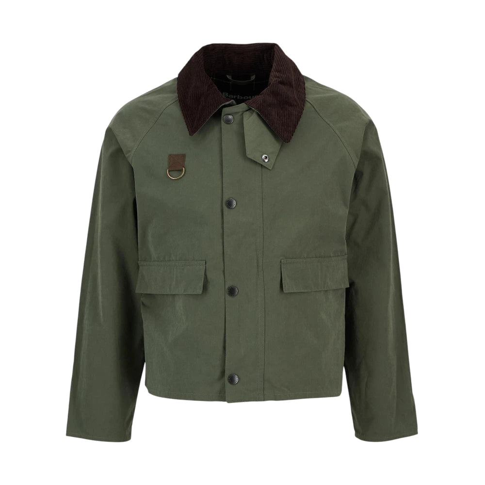 Barbour Spey Oversized Casual Jacket Sage Front View