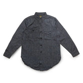Front view of the Big Yank 1935 Original Chambray Shirt Black showing the classic work shirt silhouette, black chambray fabric, and heritage-inspired design for Clothier & Sons.