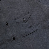 Pocket detail of the Big Yank 1935 Original Chambray Shirt Black highlighting pocket shape, stitching precision, and classic Big Yank workwear detailing for Clothier & Sons.