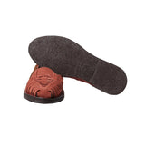 Top view of the Chamula Brasilia Brown Suede showing clean vamp design, hand stitching, and relaxed moccasin profile for Clothier & Sons.