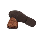 Sole detail of the Chamula Brasilia Cafe Suede revealing the leather sole construction, flexibility, and traditional handmade finish for Clothier & Sons.