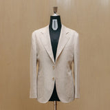 Full body view of the Drop6 Linen Tencel Herringbone Suit Ivory highlighting overall proportions, clean lines, and lightweight construction for Clothier & Sons.