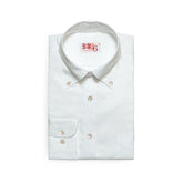 Folded front view of the Drop6 New Plain Oxford Button Down Shirt White showing button-down collar, front placket, and chest pocket for Clothier & Sons.