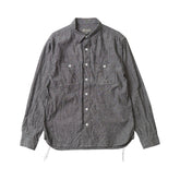 Empire & Sons L/S Work Shirt Vintage Black Chambray Front View