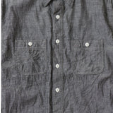Empire & Sons L/S Work Shirt Vintage Black Chambray Pocket Detail