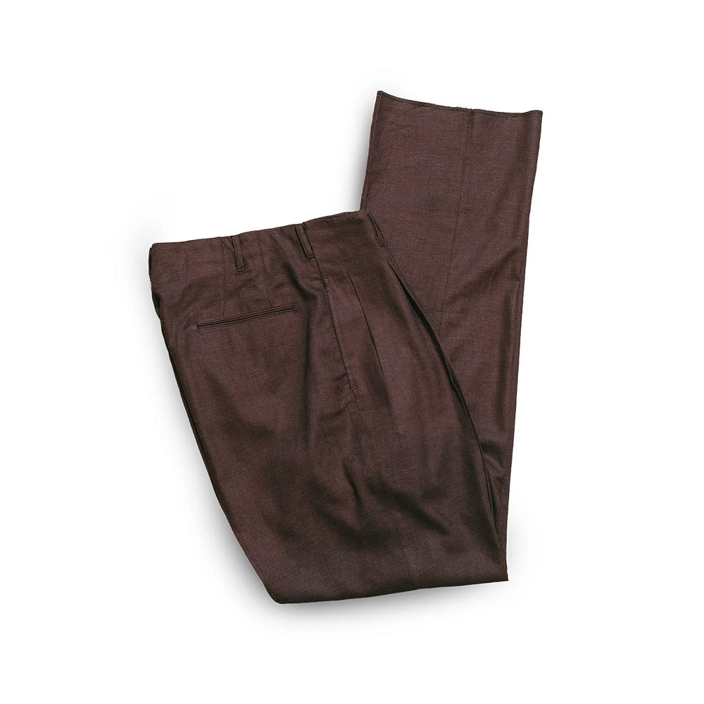Groovin High #260301 1940s Trousers Brown Front View