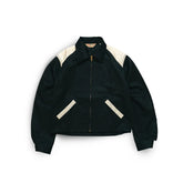 Groovin High #260401 1950s Zip Blouse Black Front View