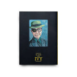 Back cover of the In Love With Ivy Photo Book showing illustrated portrait artwork and minimalist layout for Clothier & Sons.