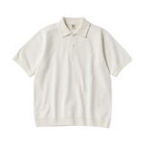 Jackman Dotsume Rib Polo Off White Front View