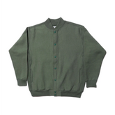 Front view of the Jelado Expedition Sweat Cardigan Green showing the button-front cardigan silhouette, rich green tone, and vintage-inspired casual design for Clothier & Sons.