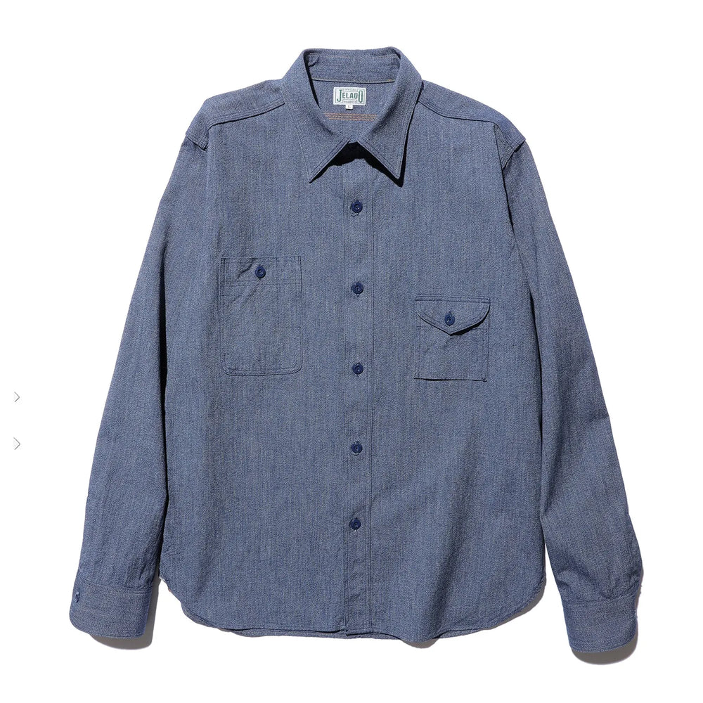 Jelado Smoker Shirt Flake Navy Front View