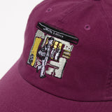 Top view of the J.Press Aaron Chang Cotton Twill Baseball Cap Purple showing panel construction, ventilation eyelets, and crown shape for Clothier & Sons.