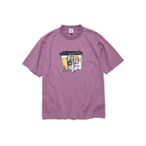 Front view of the J.Press Aaron Illust T-shirt Graphic Purple showing the rich purple base, graphic print design, and relaxed short sleeve silhouette for Clothier & Sons.