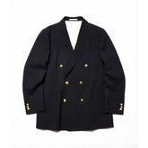 Front view of the J.Press High Twist Hopsack New Jacket 6B Blazer Navy showing the double-breasted 6 button design, structured silhouette, and classic navy tone for Clothier & Sons.