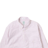 Keaton Chase USA L/S Pullover B/D Shirt Premium Oxford Candy Stripe White Red Stripe Collar Detail