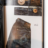 Inside spread of the Levi’s 501XX A Collection Of Vintage Jeans Photo Book featuring detailed photography of vintage 501XX jeans, stitching, and fabric wear for Clothier & Sons.