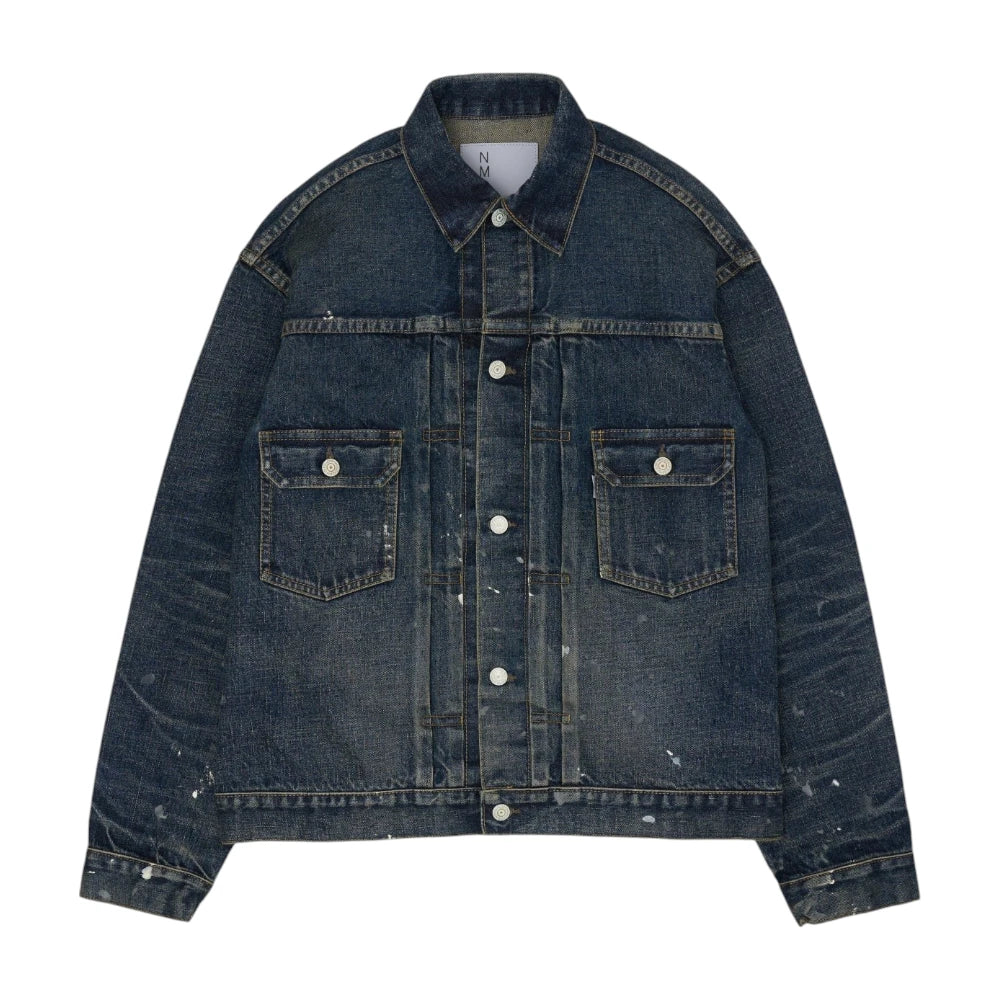 New Manual #006 LV 2nd T-Back Jacket One Washed Indigo Front View
