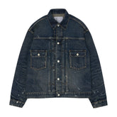New Manual #006 LV 2nd T-Back Jacket One Washed Indigo Front View