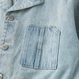 Pocket detail of the Old Joe Cropped Engineering Jacket Indigo showing utility pocket design, stitching, and workwear-inspired construction for Clothier & Sons.